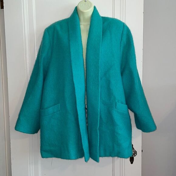 Vtg Fleurette of California green oversized short coat - Picture 1 of 13